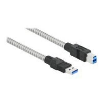 DELOCK USB 3.2 Gen 1 Kabel Typ-A Stecker zu Typ-B Stecker mit Metallmantel 2m