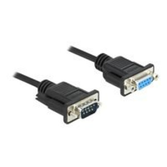 DELOCK Seriell Kabel RS-232 Sub-D9 Stecker zu Buchsemit sch malem Steckergehäuse 2m