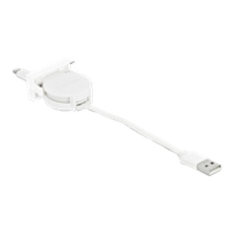 DELOCK Easy 45 Modul USB 2.0 Ausrollkabel USB Typ-A zu 8 Pin Lightning Stecker weiss