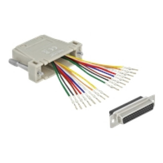 DELOCK D-Sub HD 44 Pin Crimp Buchse zu 2xRJ45 Buchse mit Montagesatz beige