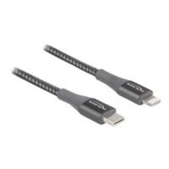 DELOCK Daten- und Ladekabel USB Type-C zu Lightning für iPhone iPad und iPod grau 2m MFi
