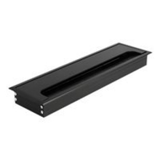 DELOCK Kabeldurchführung für Tischeinbau mit Bürste 280x80x28mm schwarz