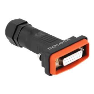 DELOCK D-Sub 15 Pin Buchse mit Gehäuse IP67 wasserfest