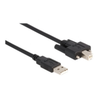 DELOCK Kabel USB 2.0 Typ-A Stecker zu Typ-B Stecker mit Schrauben 0,5m