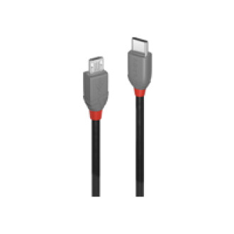 LINDY 3m USB 2.0 Typ C an Micro-B Kabel Anthra Line