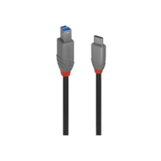 LINDY 2m USB 3.2 Typ C an B Kabel Anthra Line