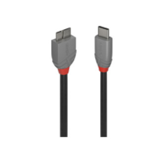 LINDY 0,5m USB 3.2 Typ C an Micro-B Kabel Anthra Line