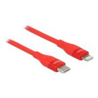 DELOCK Daten- und Ladekabel USB Type-C zu Lightning für iPhone iPad und iPod rot 1 m MFi