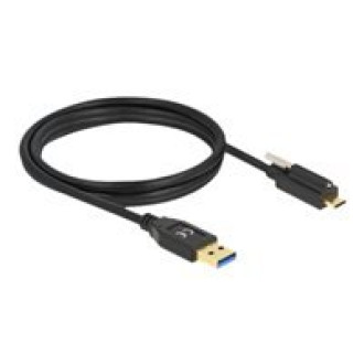 DELOCK SuperSpeed USB USB 3.2 Gen 1 Kabel Typ-A Stecker zu USB Type-C Stecker mit Schraube oben 1,5 m