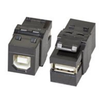 EFB Keystone Einbauadapter USB2.0 A - B schwarz