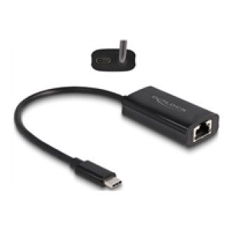DELOCK USB Type-C Adapter zu Gigabit LAN mit Power Delivery 100 Watt