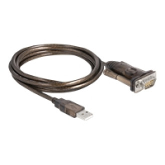DELOCK Adapter USB 2.0 Typ-A zu 1 x Seriell RS-232 D-Sub 9 Pin Stecker mit Schrauben 1,5m