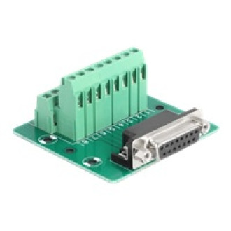 DELOCK D-Sub 15 Pin Buchse zu Terminalblock fur Hutschiene