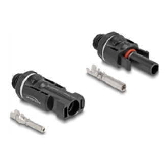 DELOCK DL4 Solar Konnektoren zum Crimpen Stecker und Buchse schwarz 2 Stuck