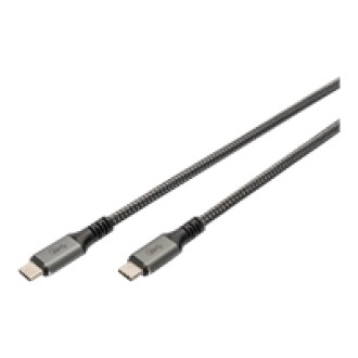 DIGITUS USB 4 connection cable TypeC to TypeC AL-Housing PP braid 8K 60Hz PD 3.0 40Gbits/s 1m bl