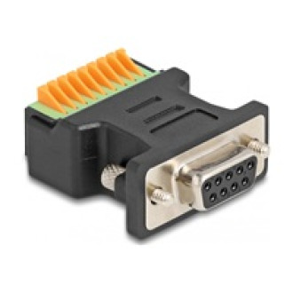 DELOCK D-Sub 9 Buchse zu Terminalblock Adapter mit Drucktaster
