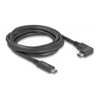 DELOCK USB 5 Gbps Kabel USB Type-C Stecker zu USB Type-C Stecker gewinkelt links / rechts 2m 4K PD 60 W mit E-Marker