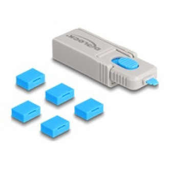 DELOCK USB Port Blocker Set für USB Typ-A Buchse 5 Stück + Verschlusswerkzeug