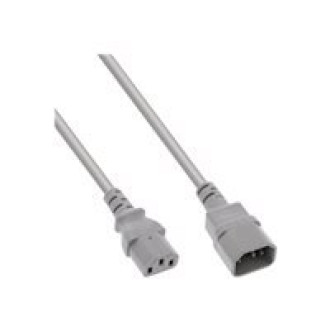 INLINE Netzkabel Kaltgeraeteverlaengerung C13 zu C14 1,5m grau