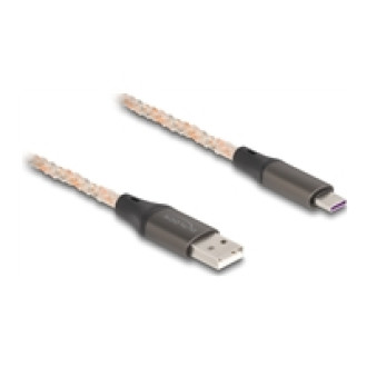 DELOCK USB 2.0 Kabel Typ-A zu USB Type-C mit RGB Beleuchtung 1m
