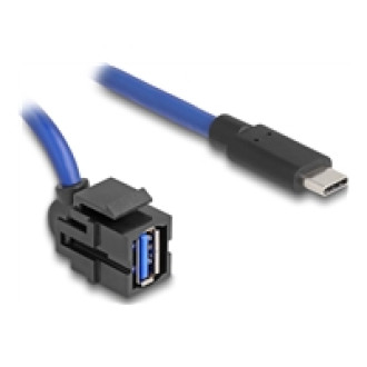 DELOCK Keystone Modul USB 5 Gbps A Buchse zu USB Type-C Stecker mit Kabel