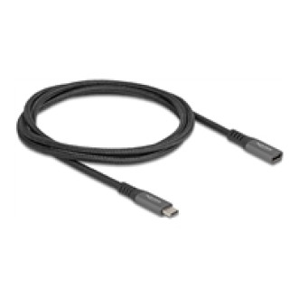 DELOCK USB 10 Gbps Verlängerungskabel USB Type-C Stecker zu Buchse PD 3.0 100W 1m grau Metall