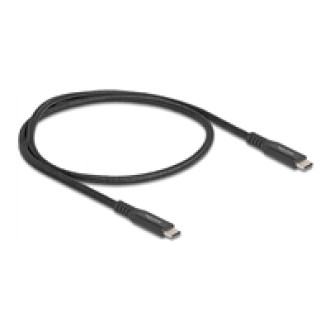 DELOCK USB 20 Gbps Kabel USB Type-C Stecker zu Stecker PD 3.0 100W E-Marker 0,5m schwarz Metall