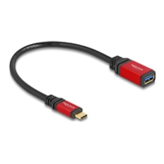 DELOCK USB 10 Gbps Adapter USB Type-C Stecker zu USB Typ-A Buchse 15cm rot Metall