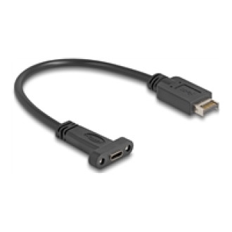 DELOCK USB 10 Gbps Kabel USB Typ-E Key A 20 Pin Stecker zu USB Type-C Buchse zum Einbau 25cm