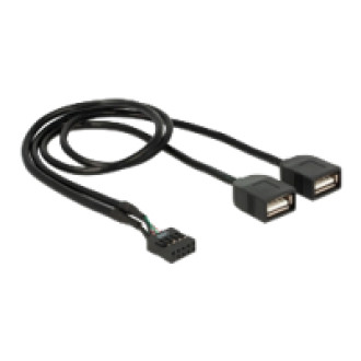 DELOCK USB Kabel Pin Header Buchse > 2 x USB 2.0 Typ-A Buchse 40cm