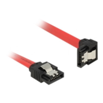 DELOCK SATA 6 Gb/s Kabel gerade auf unten gewinkelt 70cm rot