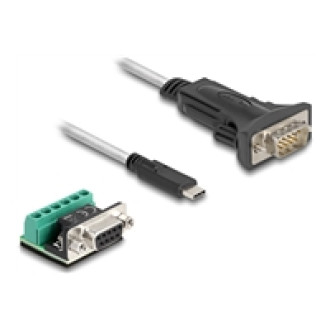 DELOCK Adapter USB 2.0 Type-C zu 1 x Seriell RS-422/485 Stecker mit 6 Pin Terminalblock 5 V 2m