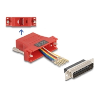 DELOCK D-Sub 25 Pin Stecker zu RJ45 Buchse Montagesatz rot