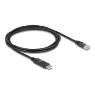 DELOCK Adapter USB 2.0 Typ-A Stecker zu 1 x Seriell RS-232 RJ45 Stecker 1,8m schwarz