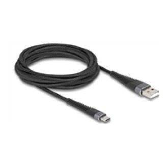 DELOCK USB 2.0 Kabel USB Typ-A Stecker zu USB Type-C Stecker mit verlängertem Knickschutz 3m
