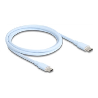 DELOCK USB 2.0 Kabel USB Type-C Stecker zu Stecker PD 3.0 60 W 1m blau Silikon