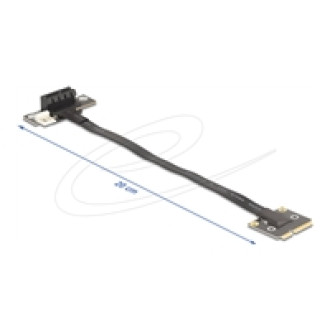 DELOCK Adapter Mini PCIe Stecker zu PCIe 3.0 x1 Buchse 90 gewinkelt mit Kabel 20cm