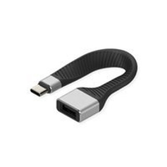 ROLINE USB 3.2 Gen 2 Silikonkabel C-A ST/BU 10Gbit/s Emark schwarz 11cm