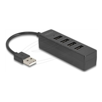 DELOCK USB Hub 4 Port USB 2.0 mit 4 x USB Typ-A Buchse schwarz