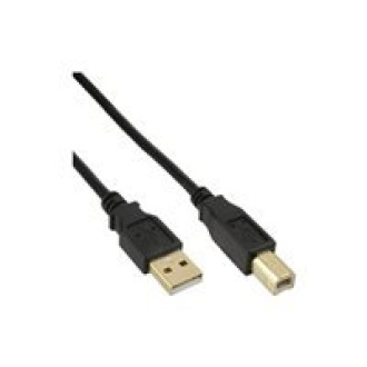 INLINE USB 2.0 Kabel A an B schwarz Kontakte gold 1m