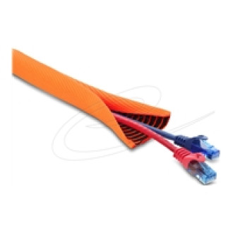 DELOCK Kabelschutzschlauch mit schwarzer Verschleissanzeige selbstschliessend doppellagig 5m x 16mm orange