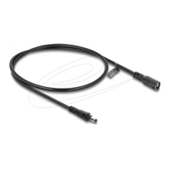 DELOCK DC Verlängerungskabel 5,5 x 2,5mm Stecker zu Buchse mit Bajonettverschluss 18 AWG 1m schwarz