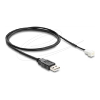 DELOCK Lufterkabel USB 2.0 Typ-A Stecker zu 3 Pin 2 Pins belegt Lufteranschluss-Stecker 1m