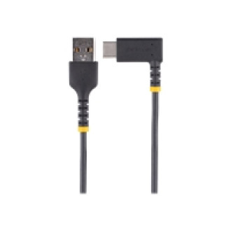 STARTECH.COM 6in 15cm USB A to C Charging Cable Right Angle Heavy Duty Fast Charge USB-C Cable Durable and Rugged Aramid Fiber 3A