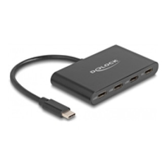 DELOCK USB 3.2 Gen 1 USB Type-C Hub mit 3 x USB Type-C Buchse + 1 x USB Type-C PD 100 Watt