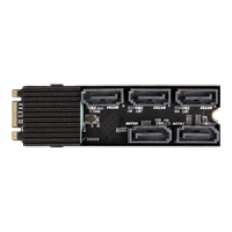 DELOCK Konverter M.2 2280 Key B+M Stecker zu 5 x SATA mit Kuhlkörper