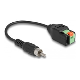 DELOCK Kabel Cinch Stecker zu Terminalblock Adapter mit Drucktaster 15cm