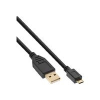 INLINE Micro-USB 2.0 Kabel USB-A Stecker an Micro-B Stecker vergoldete Kontakte schwarz 2m