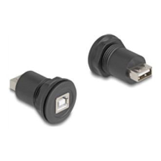 DELOCK USB 2.0 Typ-B zu USB 2.0 Typ-A Einbaubuchse schwarz