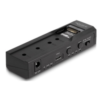 DELOCK USB Type-C Konverter fur 1 x M.2 NVMe SSD + 1 x SATA SSD / HDD mit Klon Funktion